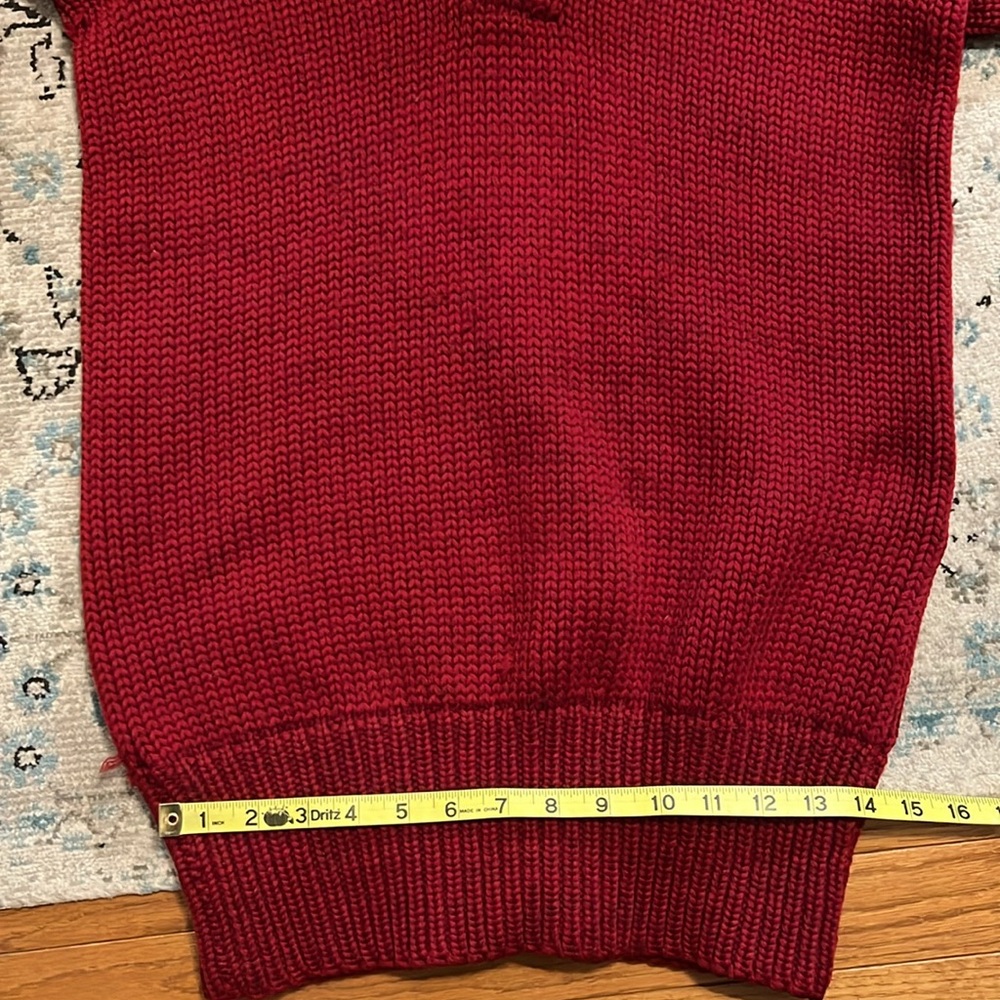 Vintage Thos. E Wilson & Co. Red V-Neck Heavy Sweater - Picture 6 of 16